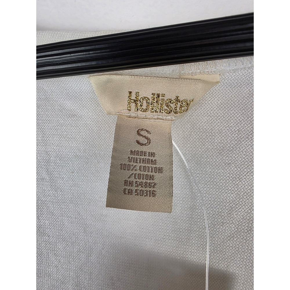 Hollister Co. NWT‎ Vintage Y2K Womens White 3/4 Sleeve V Neck Sequins Size Small - Picture 8 of 8